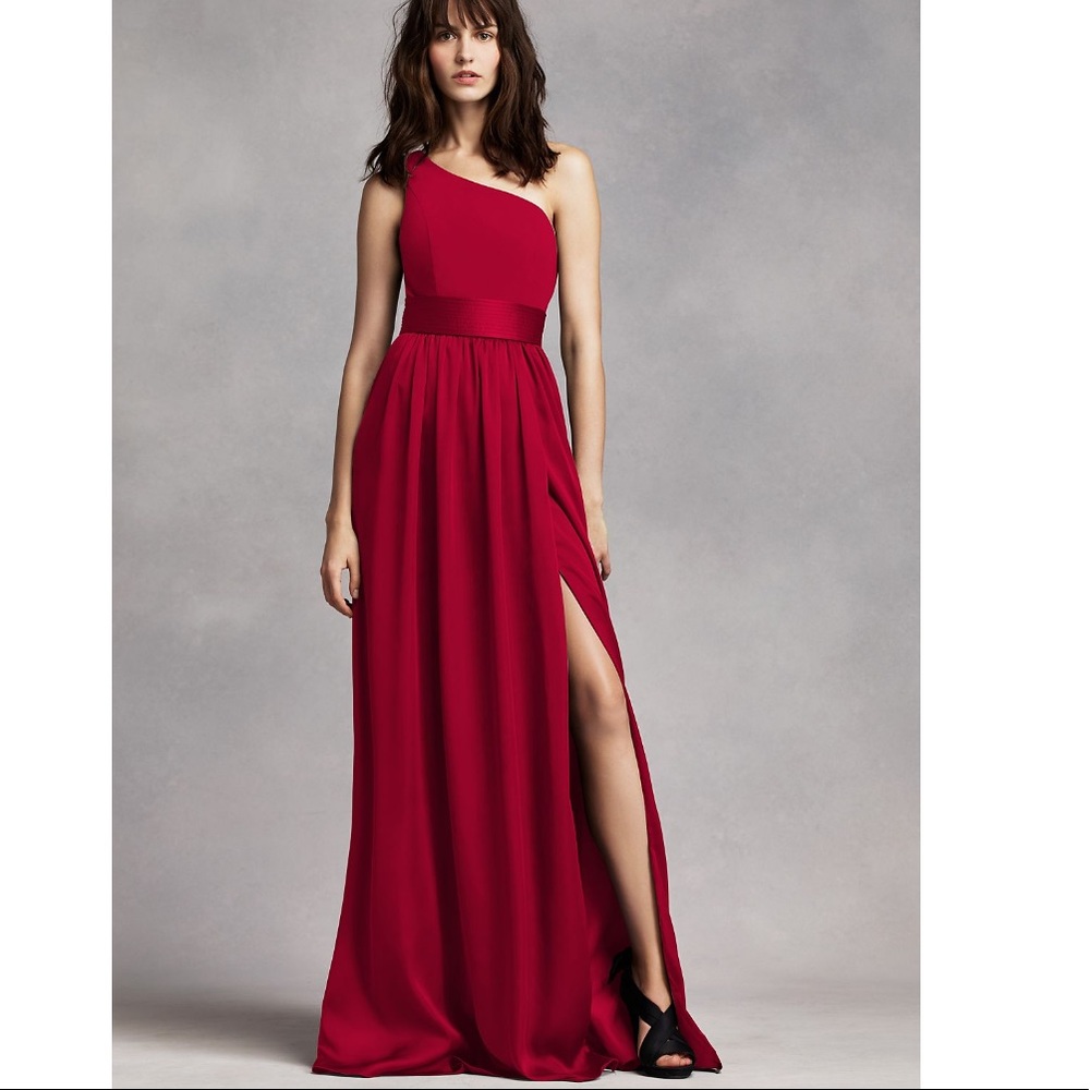 Vera wang bridesmaid one shoulder gown